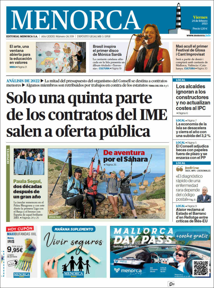 Portada de Menorca - Diario Insular (Spain)