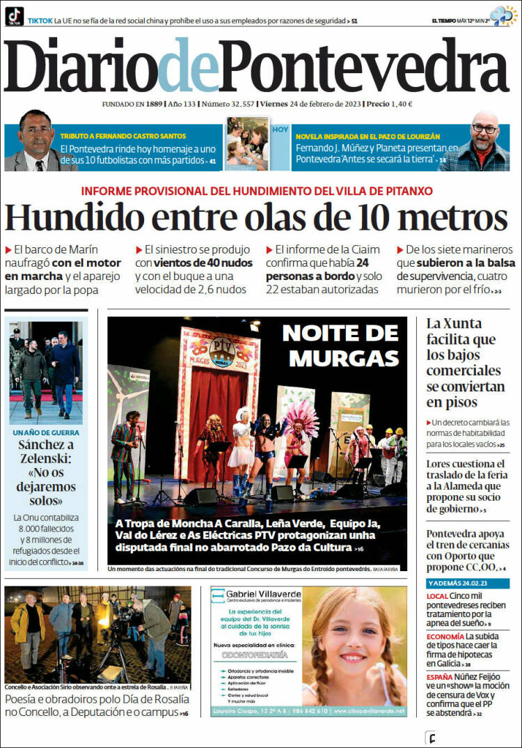 Portada de Diario de Pontevedra (Spain)