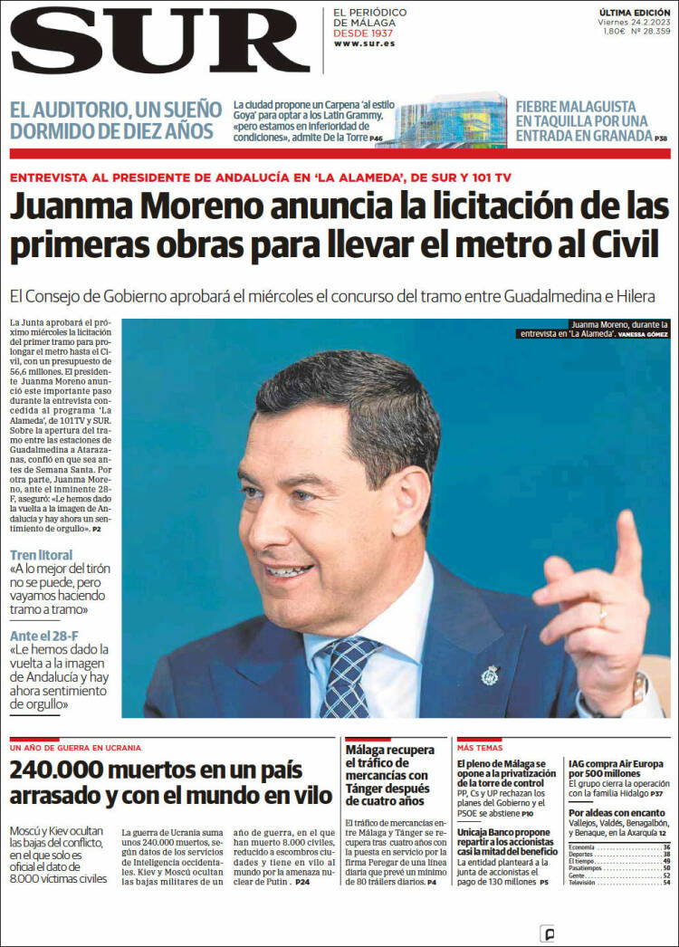 Portada de Diario el Sur (Spain)