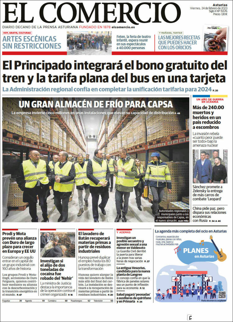 Portada de El Comercio (Spain)