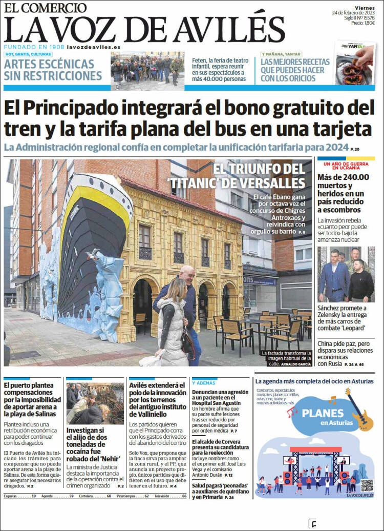 Portada de El Comercio - Avilés (Spain)