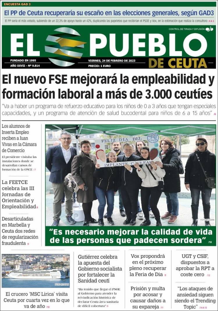 Portada de El Pueblo de Ceuta (Spain)