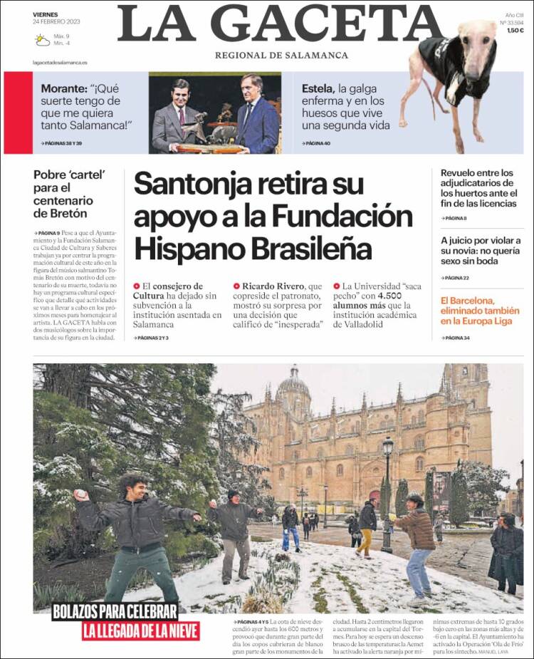 Portada de La Gaceta de Salamanca (Spain)