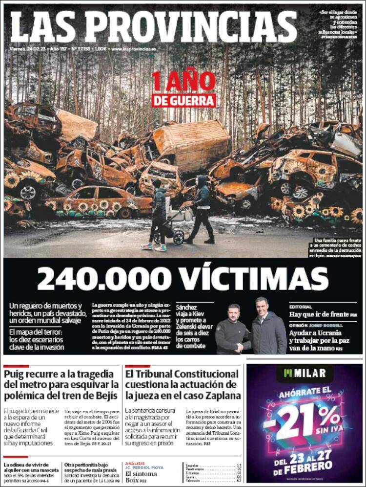 Portada de Las Provincias (Spain)