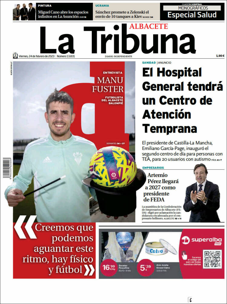 Portada de La Tribuna de Albacete (Spain)