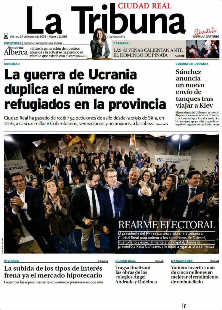 Portada de La Tribuna de Ciudad Real (Spain)