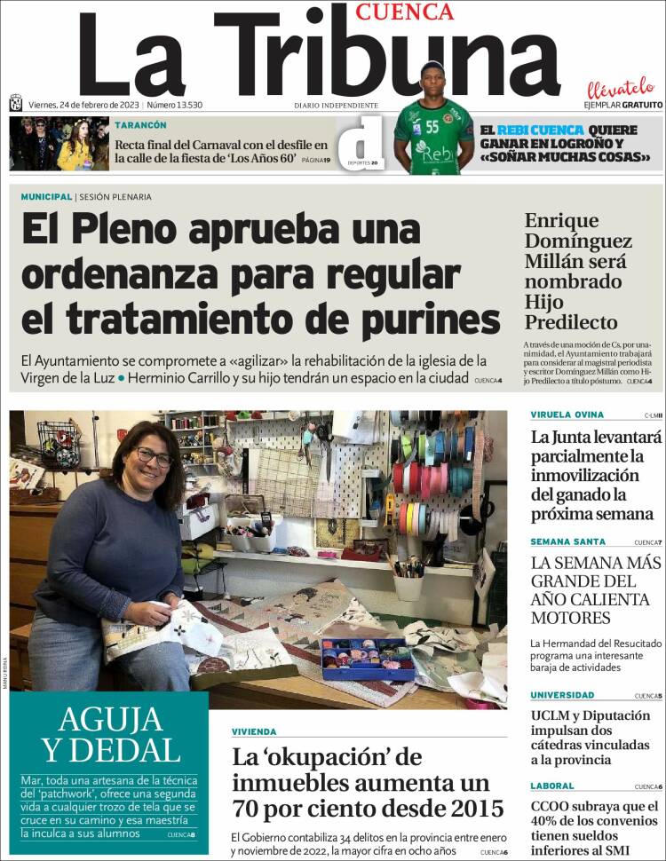 Portada de La Tribuna de Cuenca (Spain)