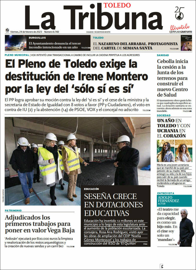 Portada de La Tribuna de Toledo (Spain)