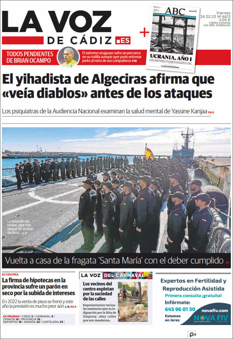 Portada de La Voz de Cádiz (Spain)