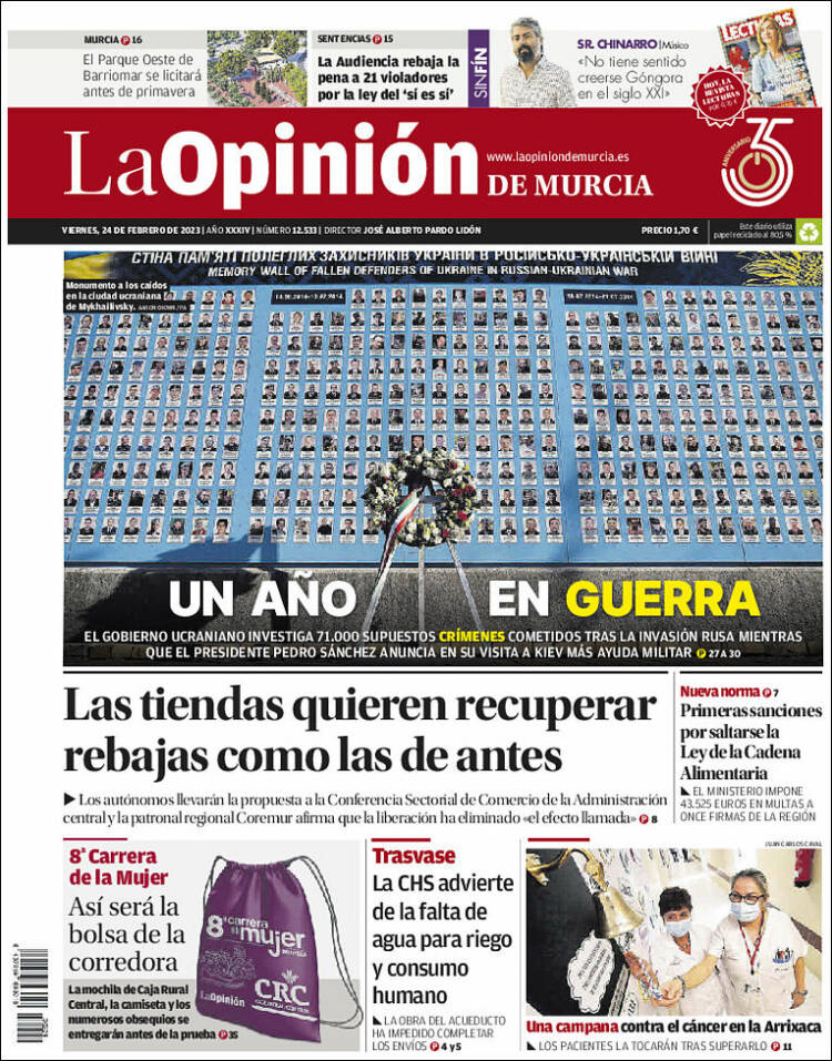 Portada de La Opinión de Murcia (Spain)