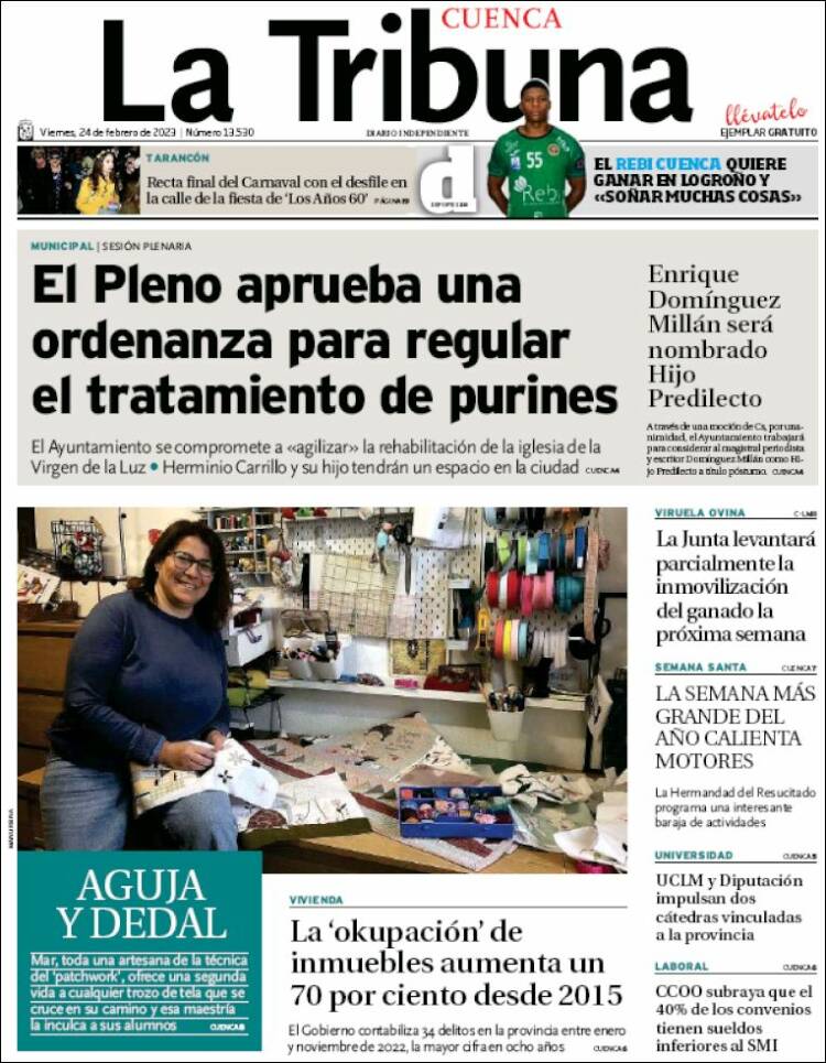 Portada de La Tribuna de Cuenca (Spain)