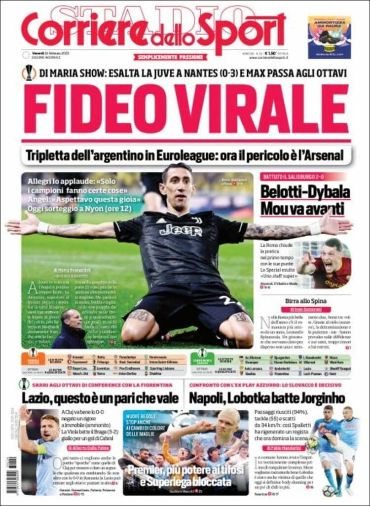 Portada de Corriere dello Sport (Italia)