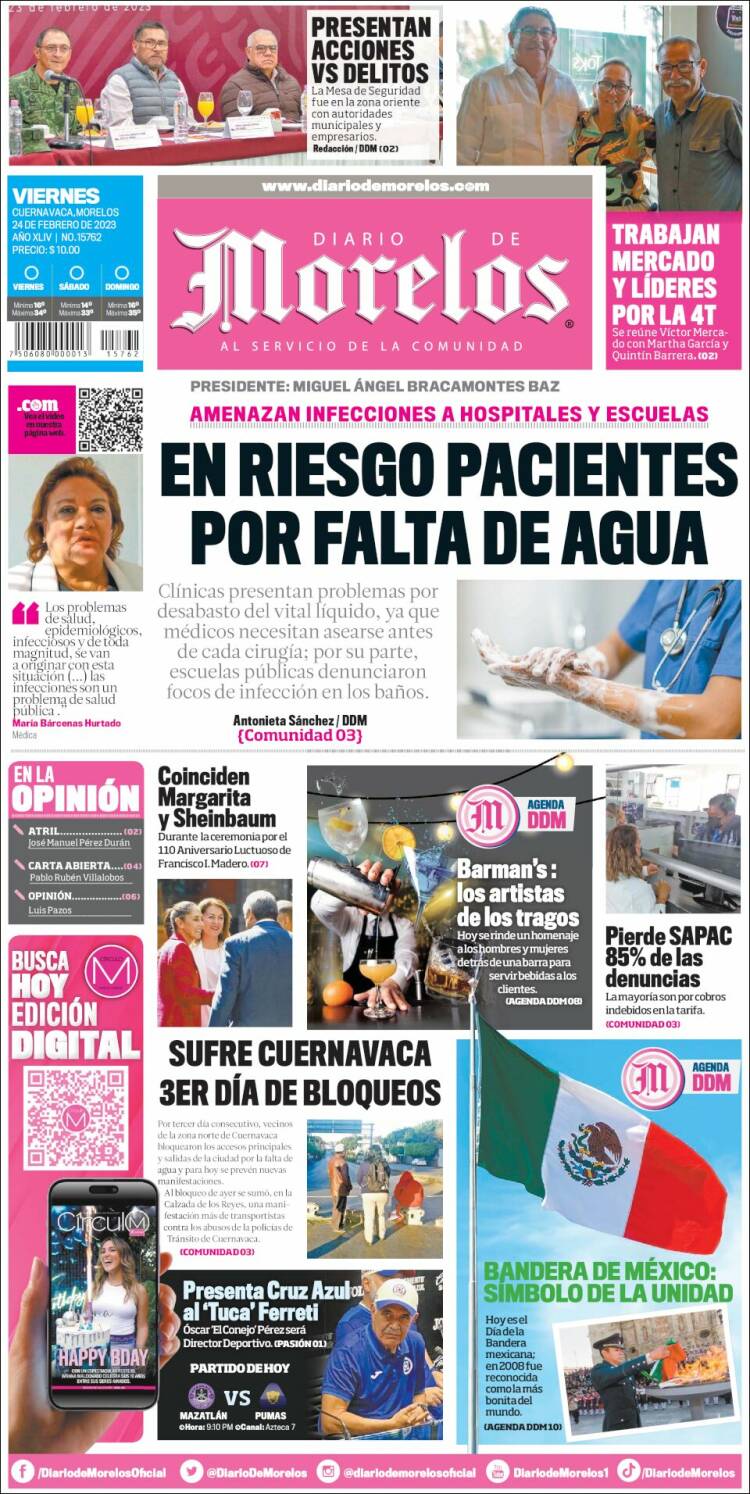 Portada de Diario de Morelos (México)