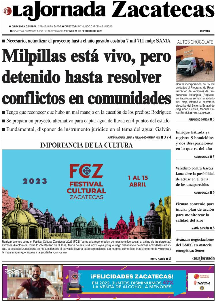 Portada de Jornada de Zacatecas (México)