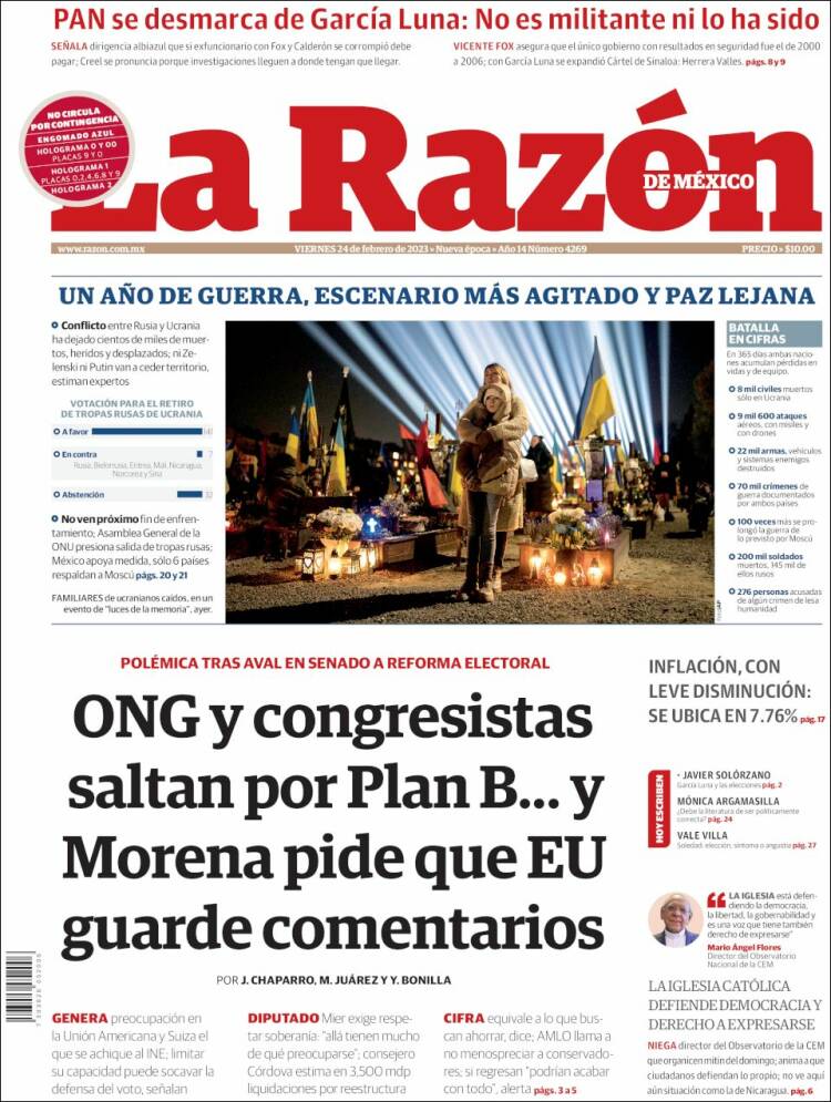 Portada de La Razón (México)