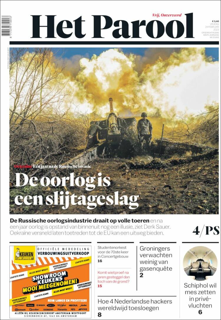 Portada de Het Parool (Países Bajos)