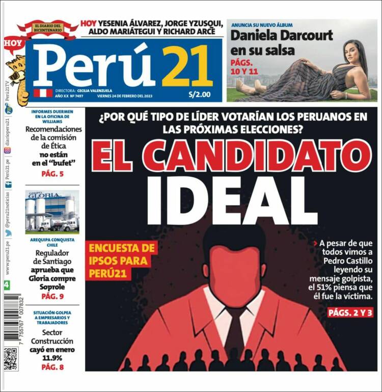 Portada de Perú 21 (Per&uacute;)