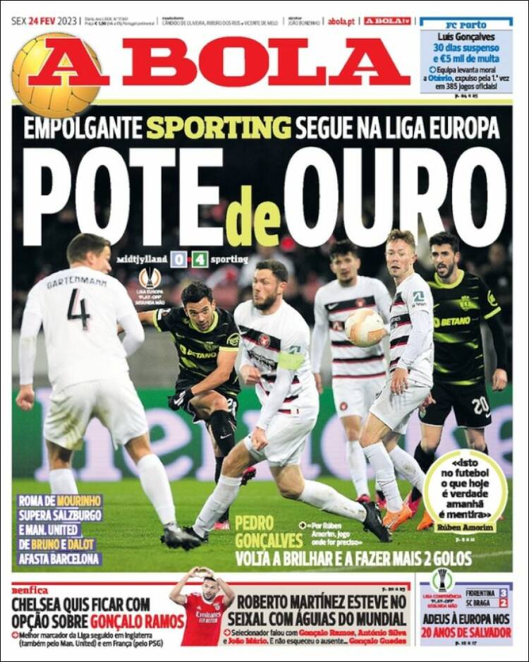 Portada de A Bola (Portugal)