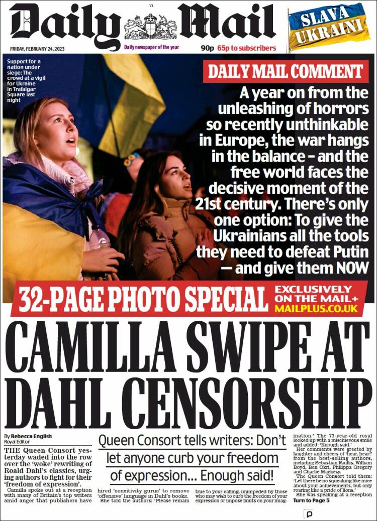 Portada de Daily Mail (Reino Unido)