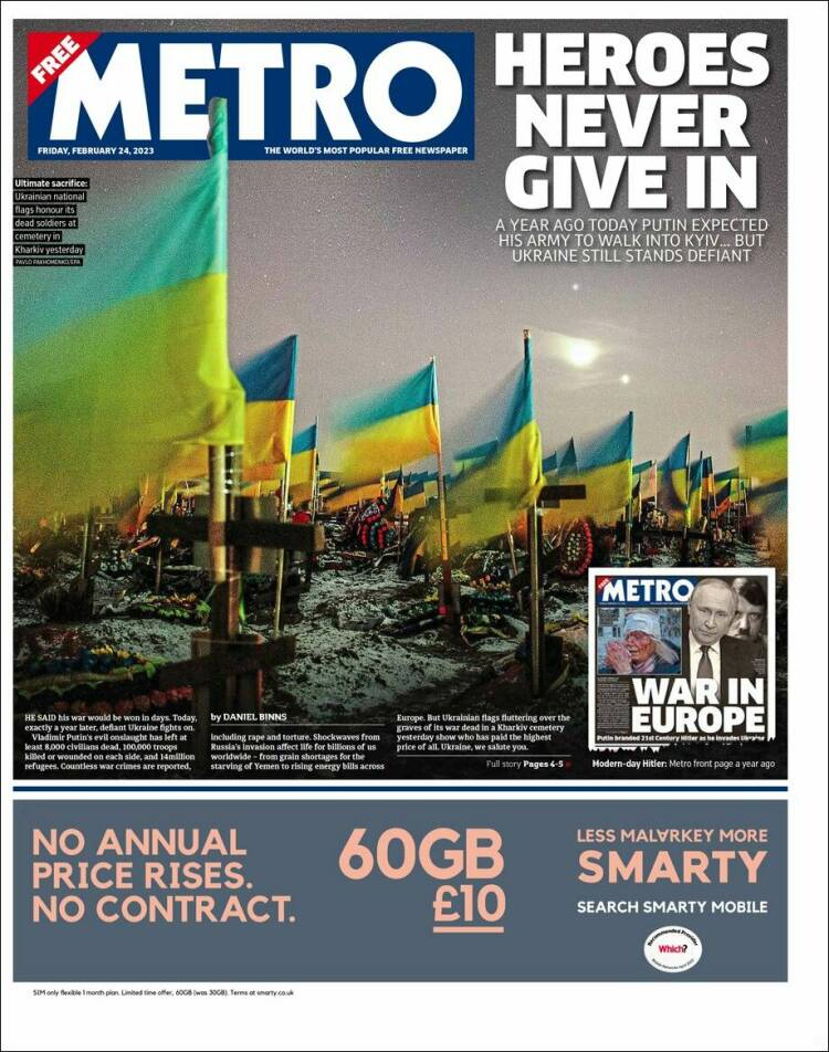 Portada de Metro (Reino Unido)