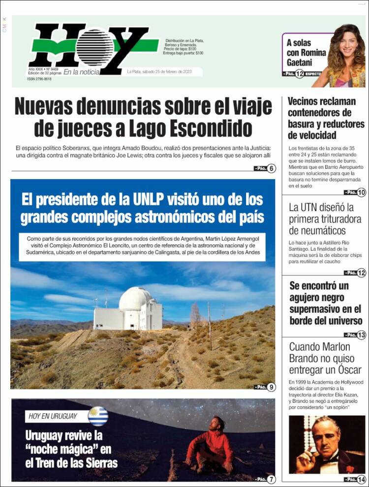 Portada de Diario Hoy (Argentina)