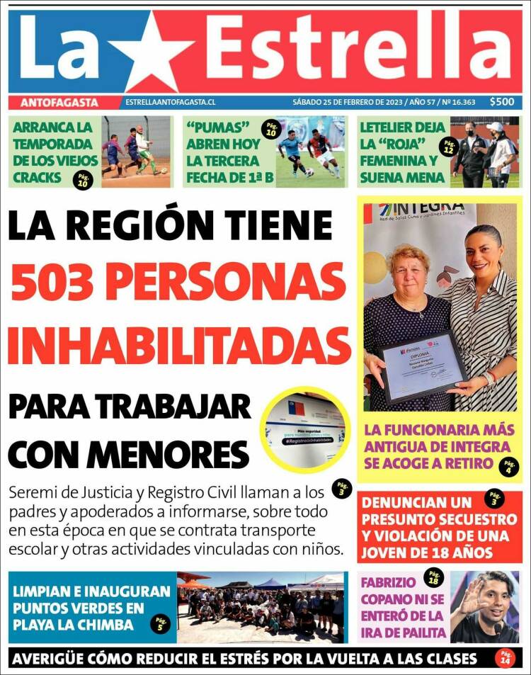 Portada de La Estrella del Norte (Chile)