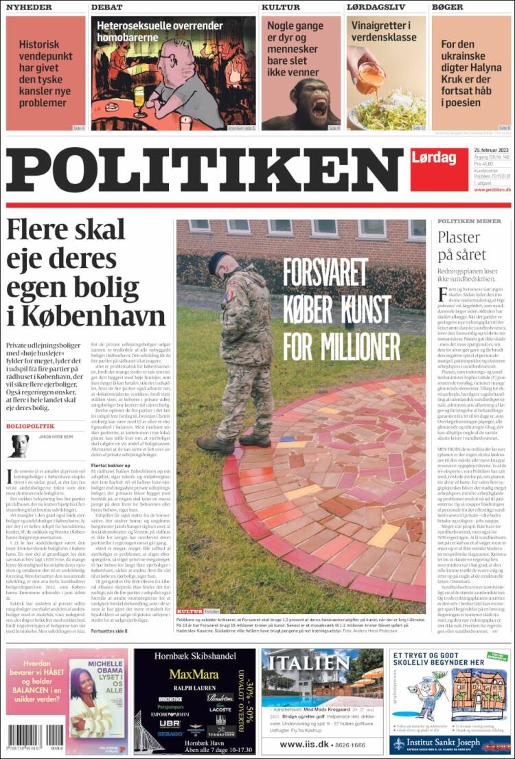 Portada de Politiken (Danemark)