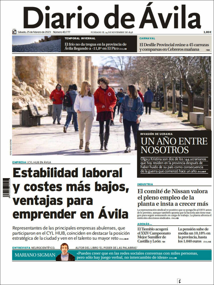 Portada de Diario de Ávila (España)