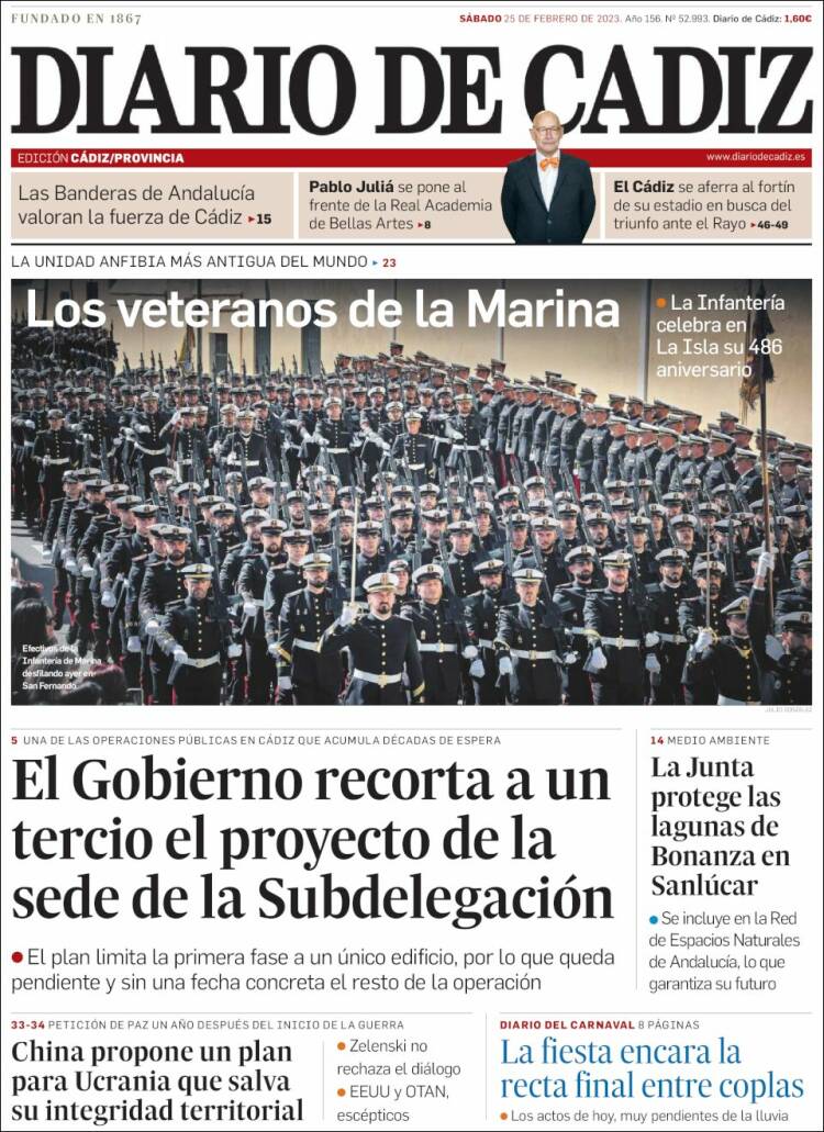 Portada de Diario de Cádiz (España)