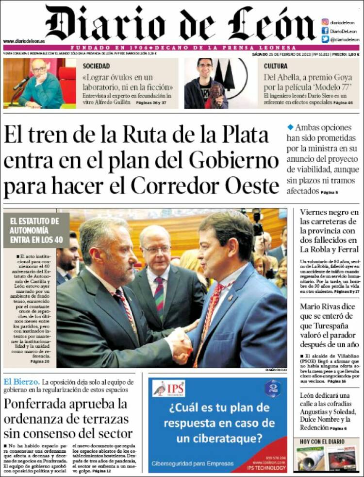 Portada de Diario de León (España)