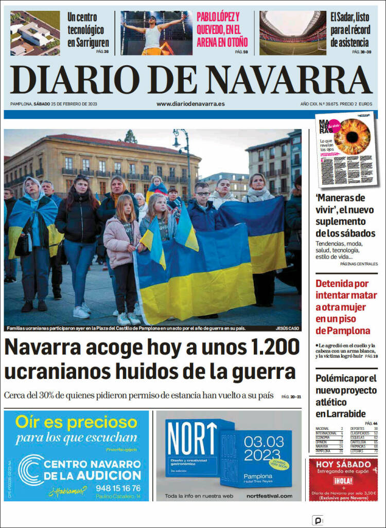 Portada de Diario de Navarra (España)