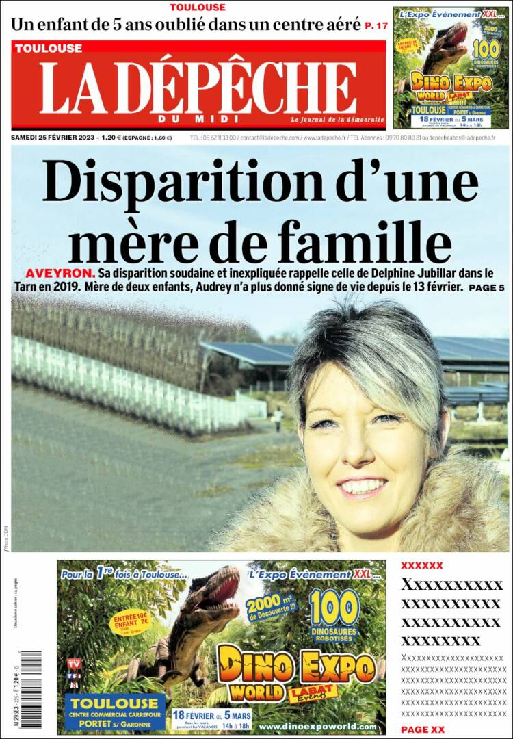 Portada de La Dépêche du Midi (Francia)