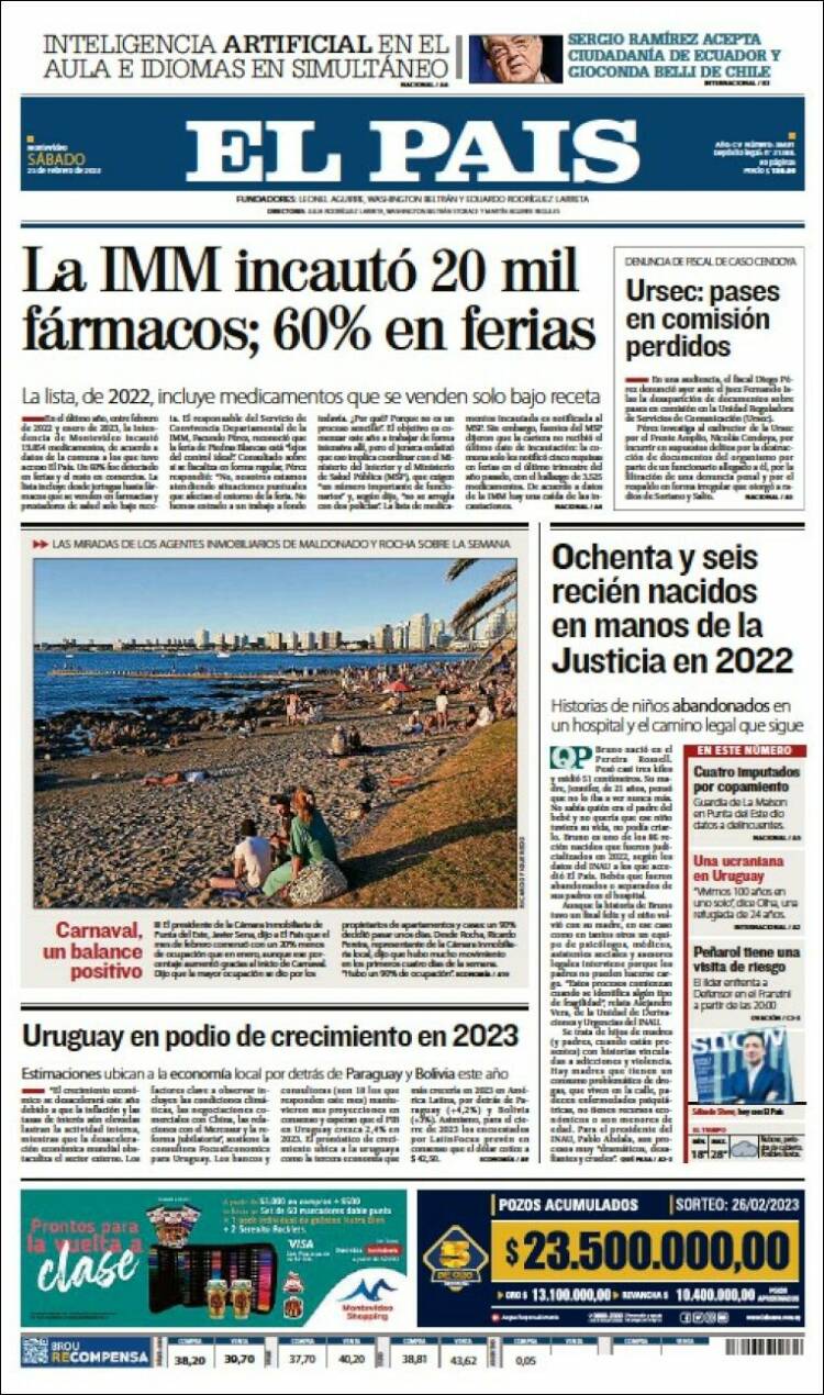 Portada de El País (Uruguay)