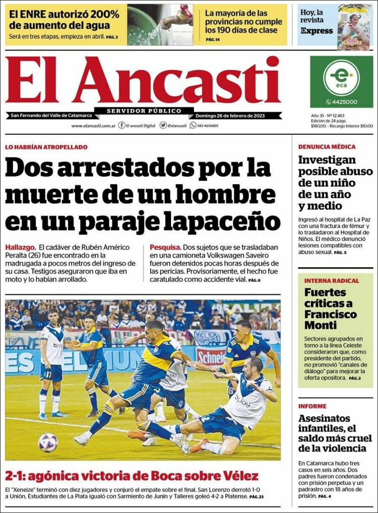 Portada de El Ancasti (Argentina)