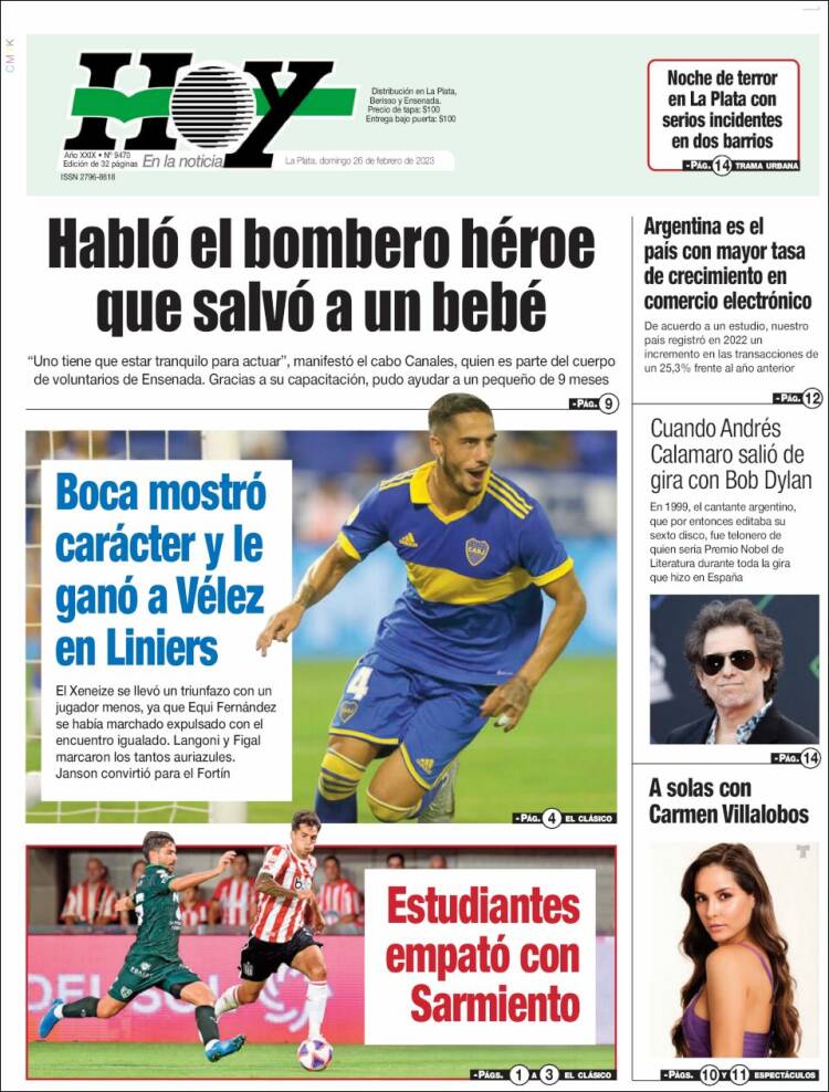 Portada de Diario Hoy (Argentina)