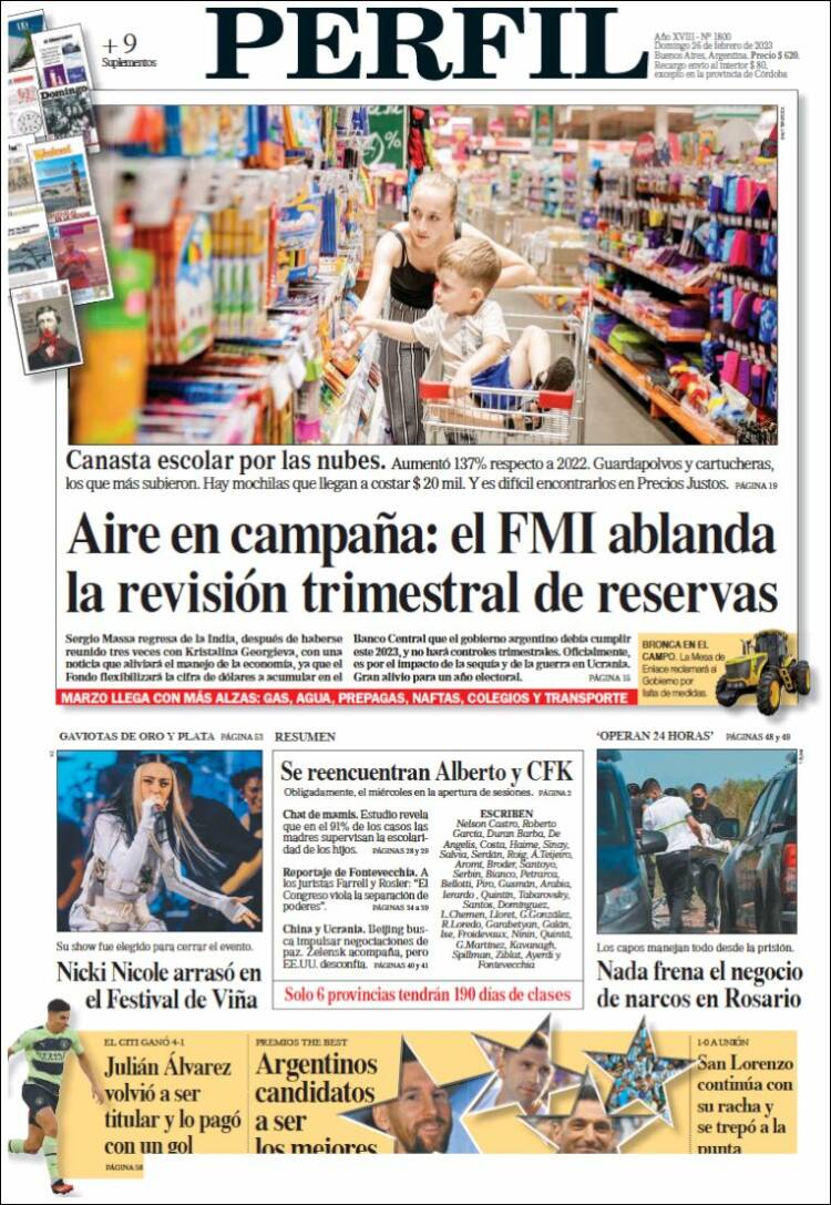 Portada de Diario Perfil (Argentina)