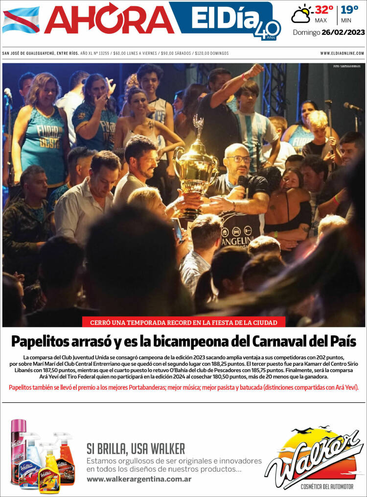 Portada de El Día de Gualeguaychú (Argentina)