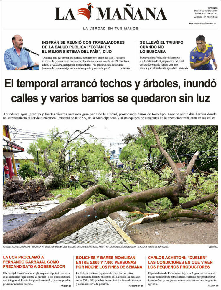 Portada de Diario La Mañana (Argentina)