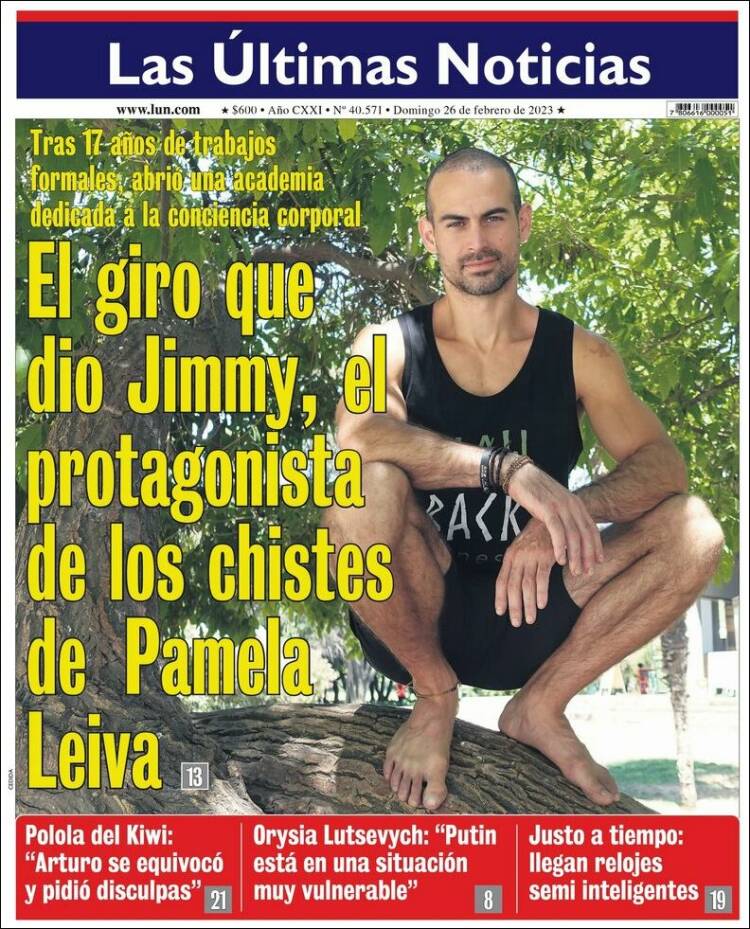 Portada de Las Últimas Noticias (Chile)