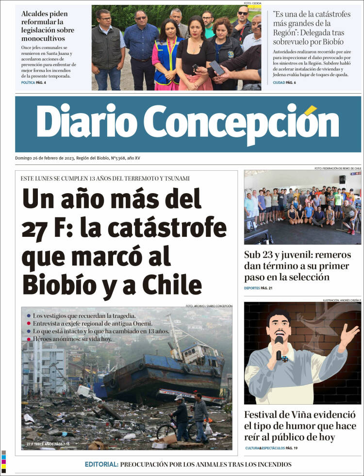 Portada de Diario de Concepción (Chile)