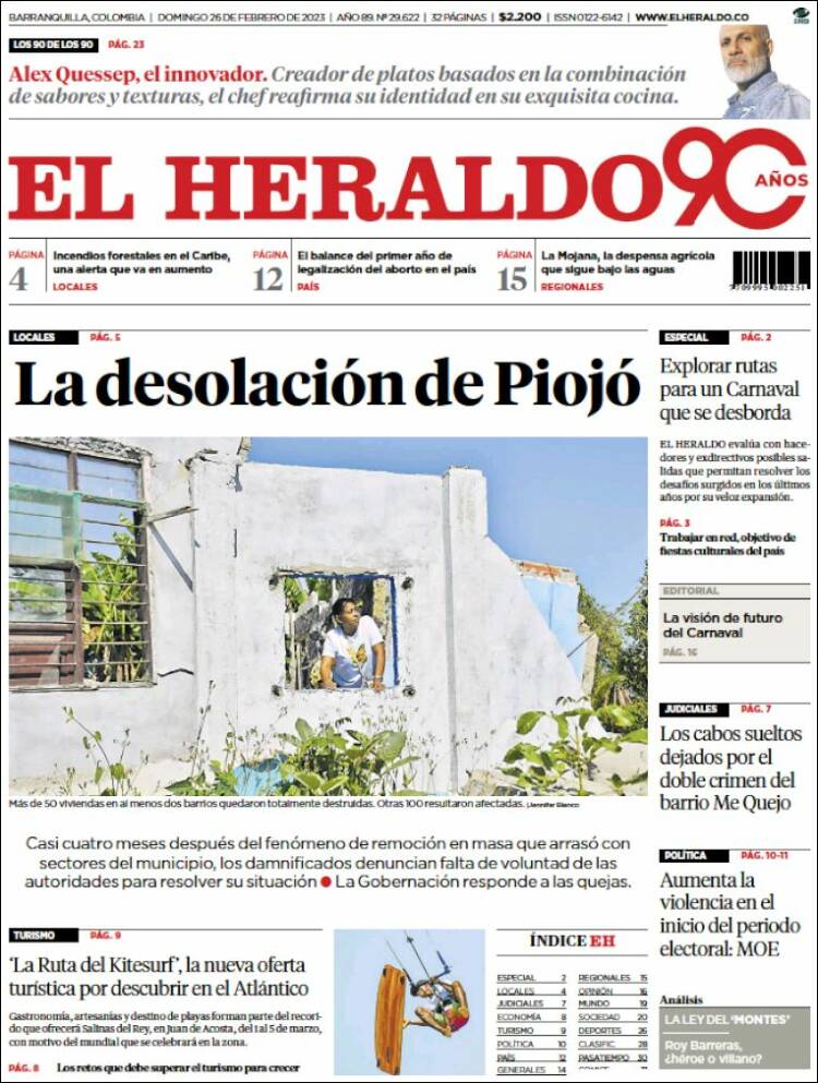 Portada de El Heraldo (Colombia)