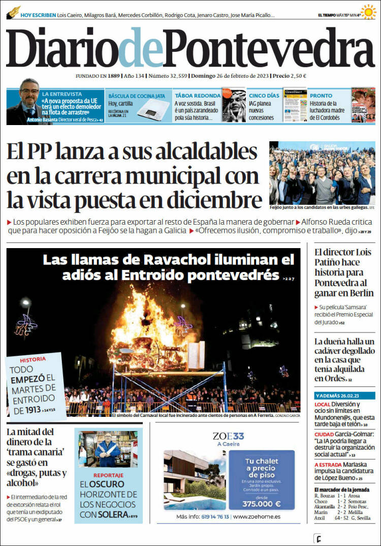 Portada de Diario de Pontevedra (España)