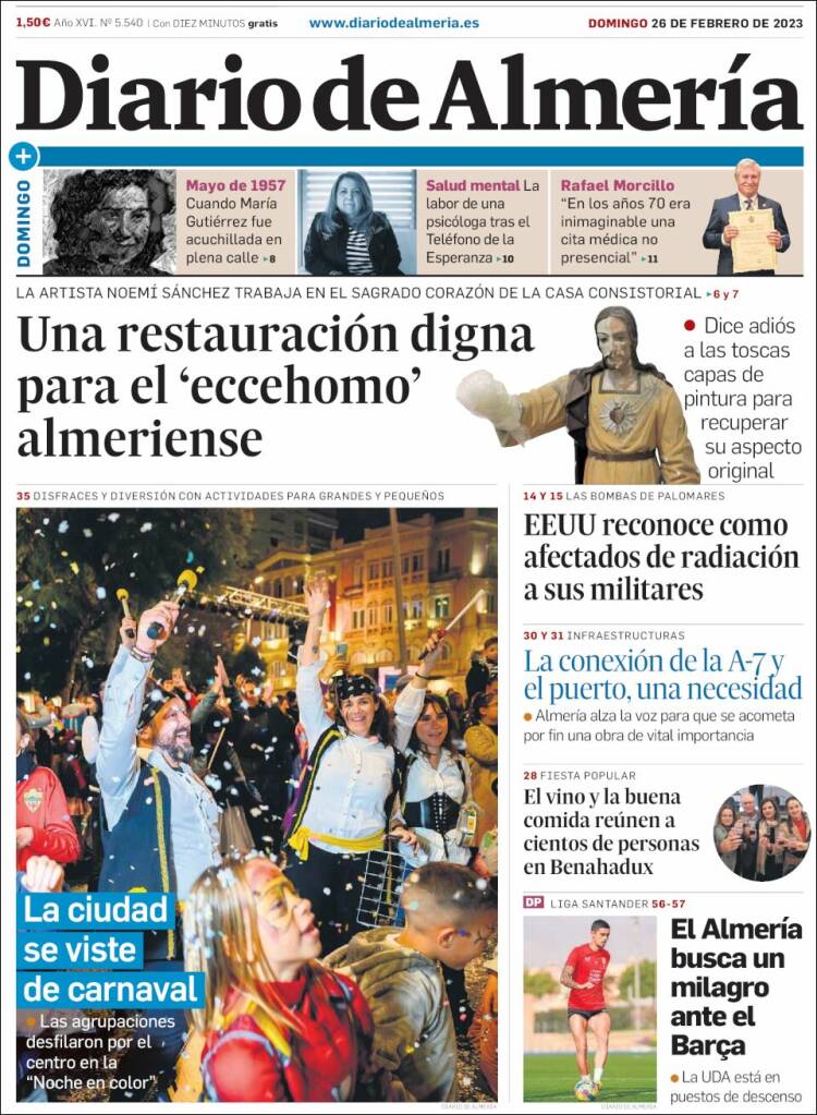 Portada de Diario de Almería (España)