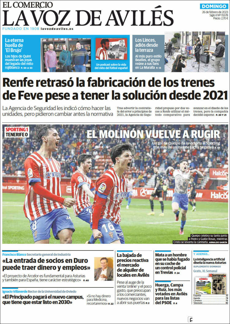 Portada de El Comercio - Avilés (Espagne)