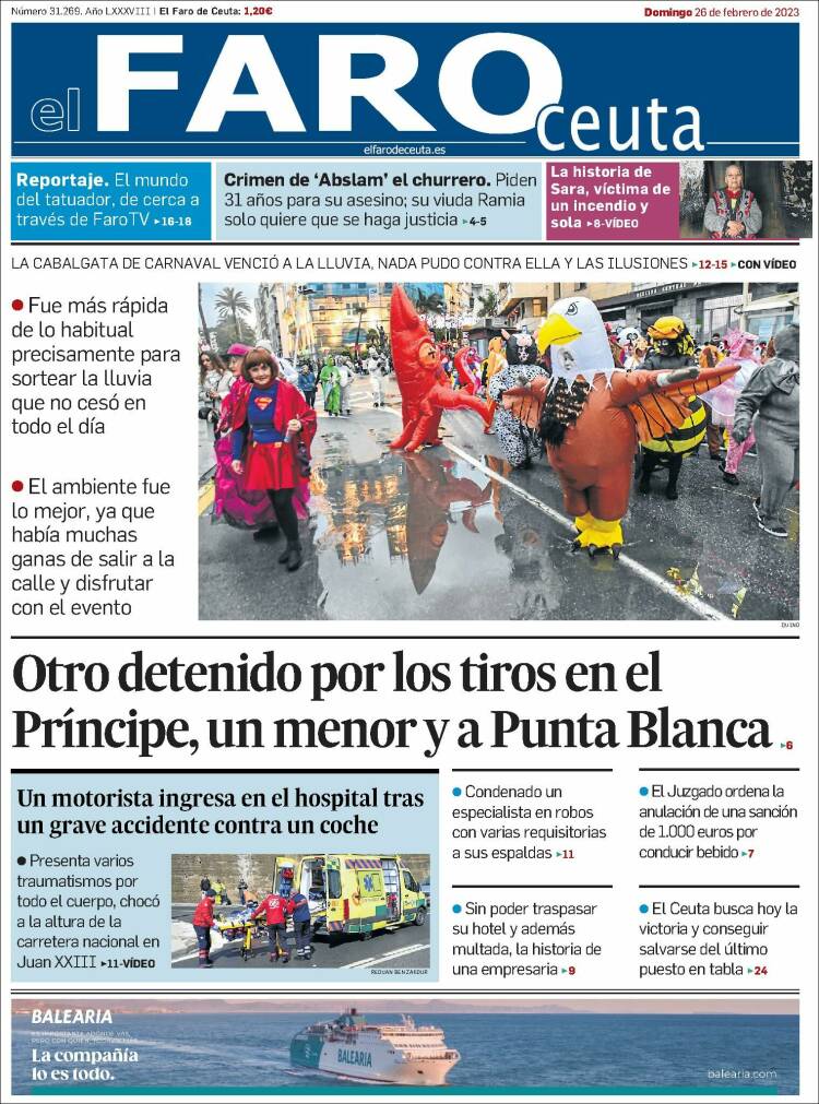 Portada de El Faro de Ceuta (España)