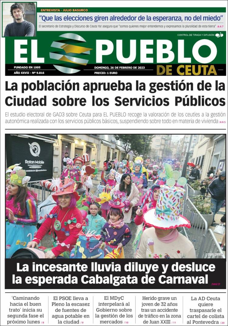 Portada de El Pueblo de Ceuta (España)