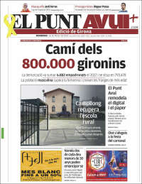 Portada de El Punt Avui - Girona (España)