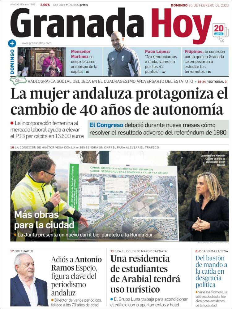 Portada de Granada Hoy (España)