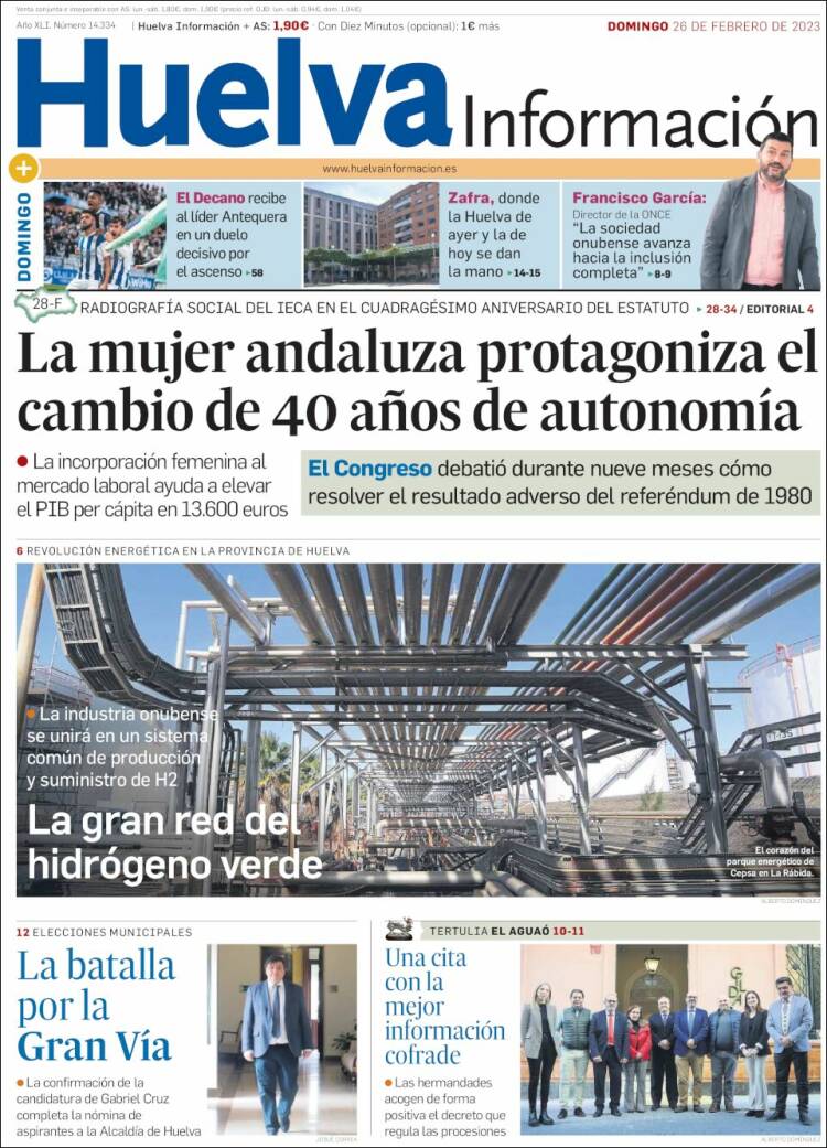 Portada de Huelva Información (España)