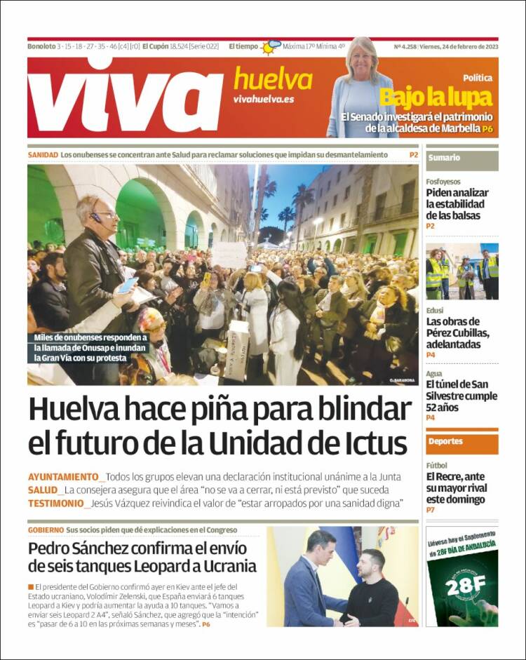 Portada de Viva Huelva (España)